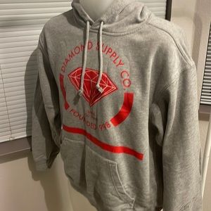 Diamond Supply co. Silver Hoodie men/women